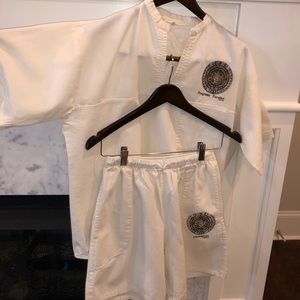 Men’s linen relaxed top & short set as new med/lg